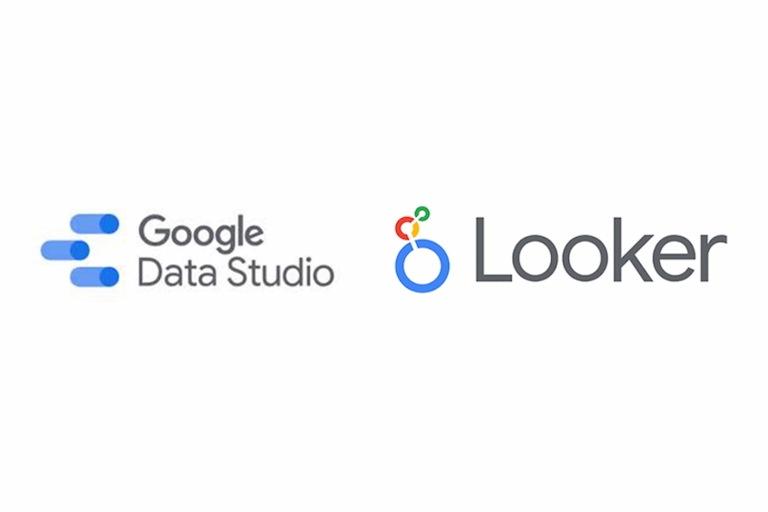 Looker Data Studio dashboard showing SEO metrics and analytics for website performance